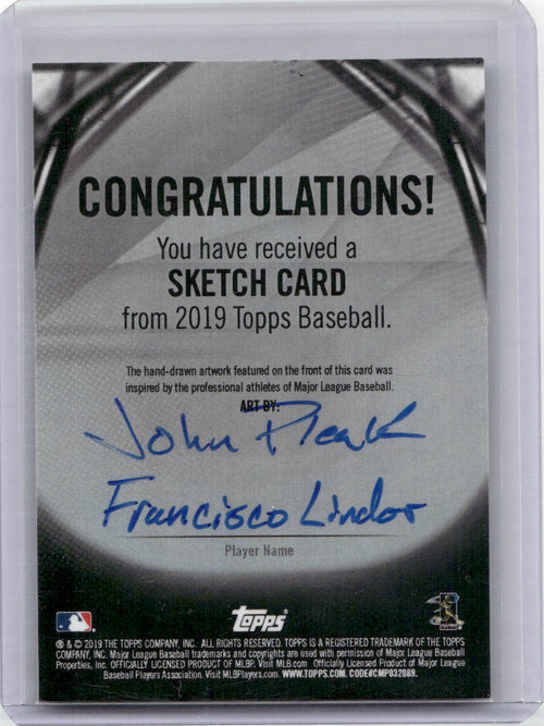 2019 Topps Francisco Lindor Sketch Card by John Pleak 1/1