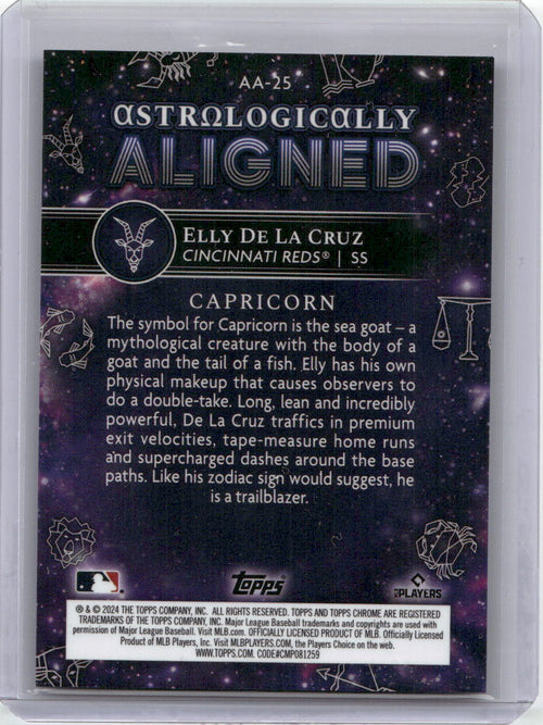 2024 Topps Chrome Cosmic Astrologically Aligned Elly De La Cruz Black /10 RC