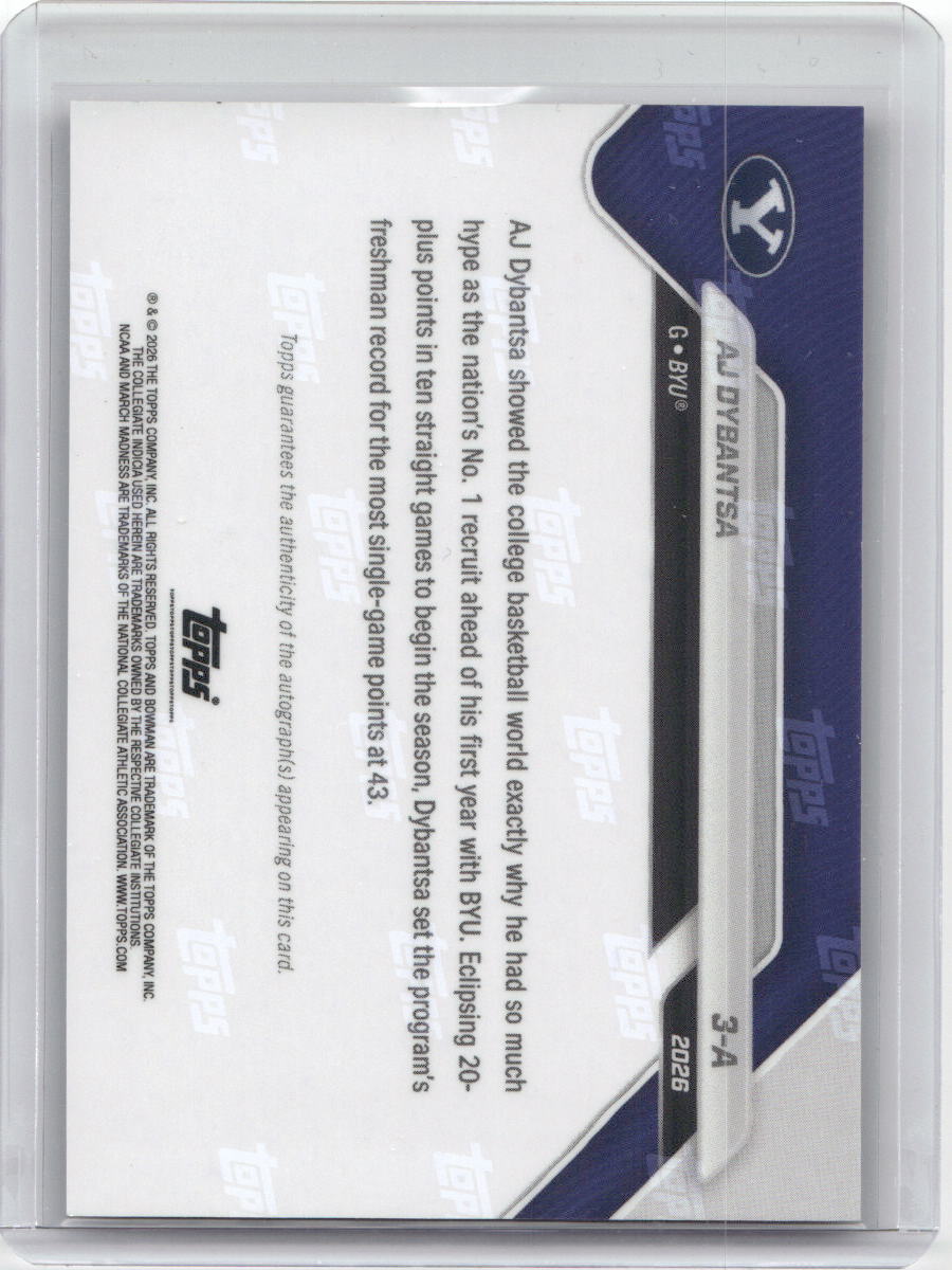 2026 Bowman U Now March Madness AJ Dybantsa Red Auto /5
