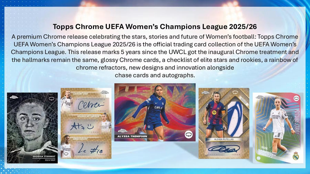 2025/26 Topps Chrome Women's UEFA Champions League Soccer Hobby Box (Presell)