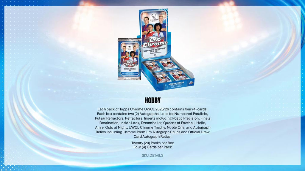 2025/26 Topps Chrome Women's UEFA Champions League Soccer Hobby Box (Presell)