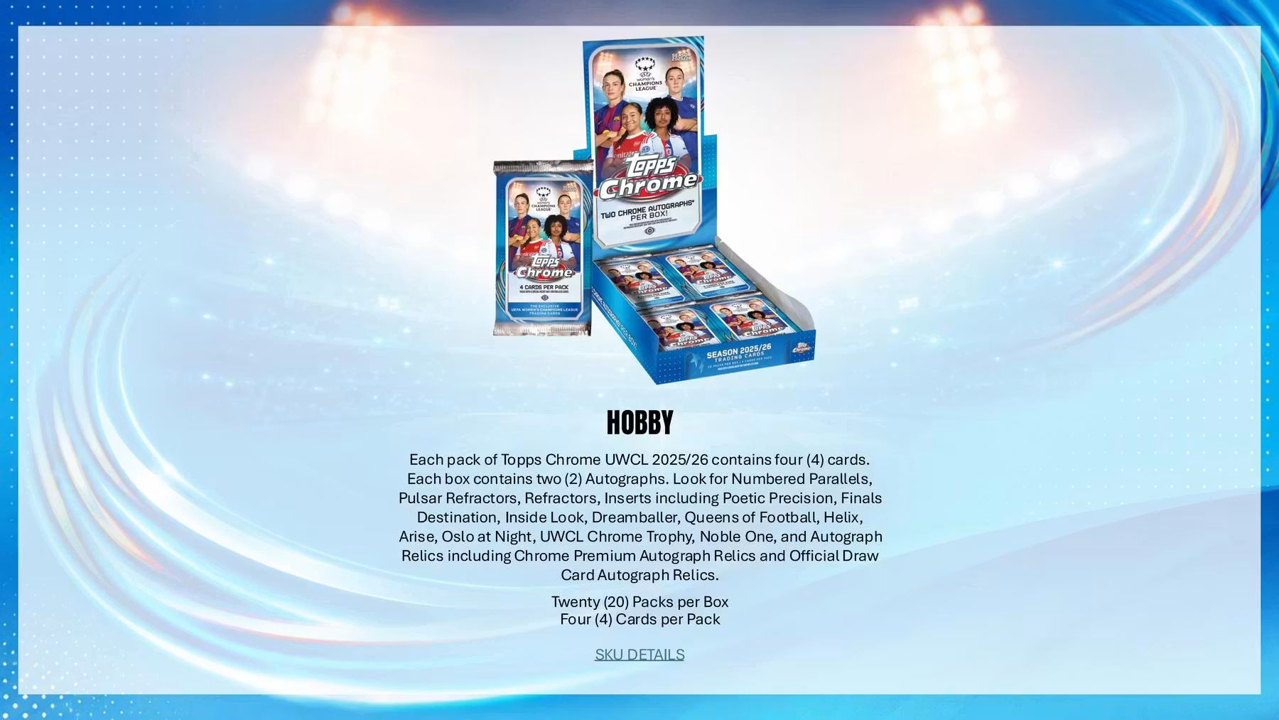 2025/26 Topps Chrome Women's UEFA Champions League Soccer Hobby Box (Presell)