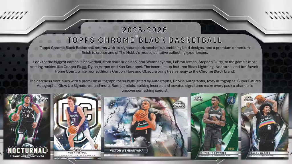 2025/26 Topps Chrome Black Basketball Hobby Box