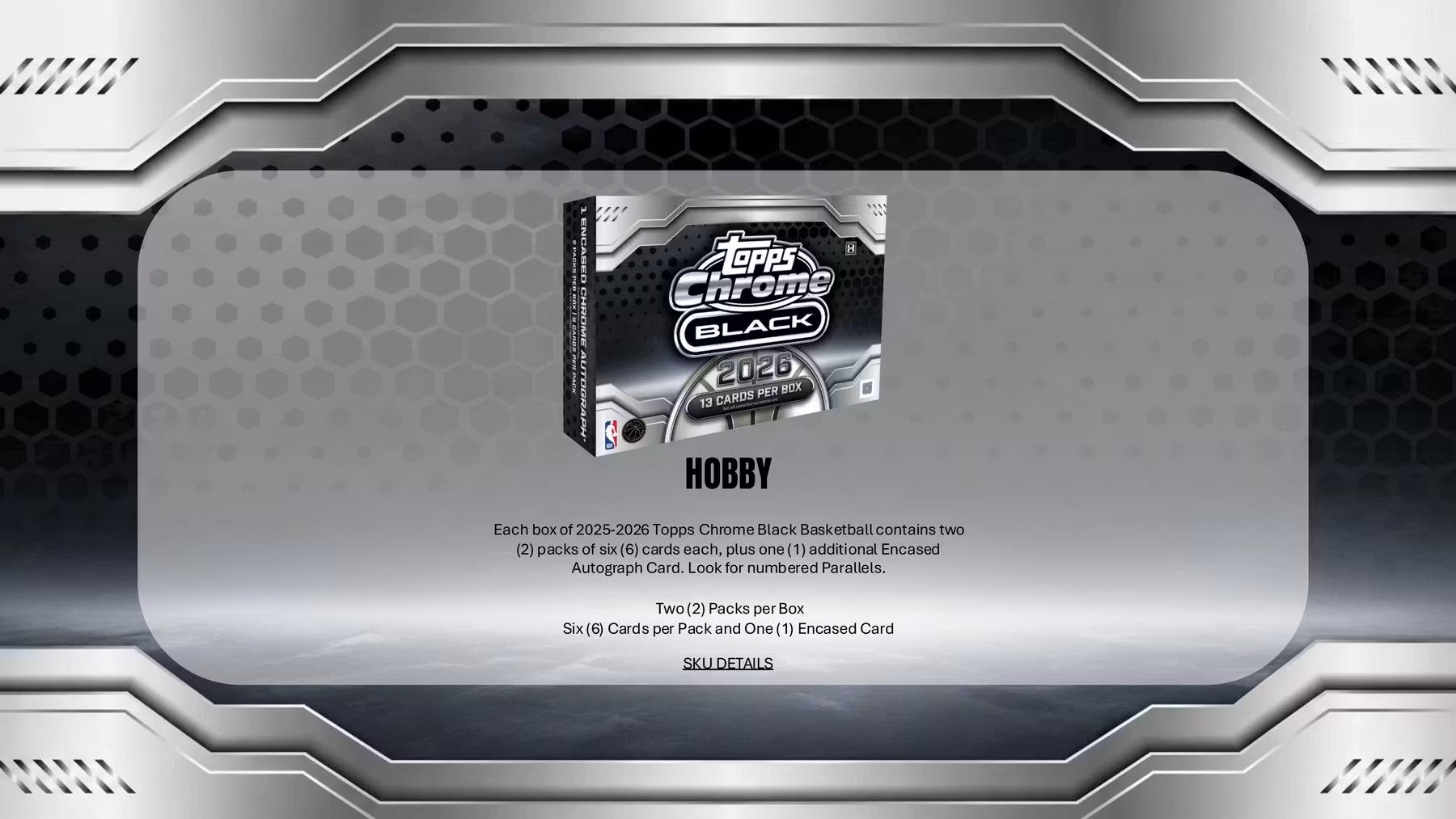 2025/26 Topps Chrome Black Basketball Hobby Box