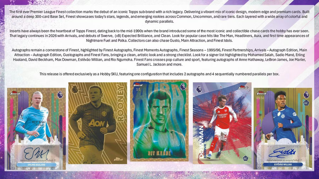 2026 Topps Finest Premier League EPL Soccer Hobby Box