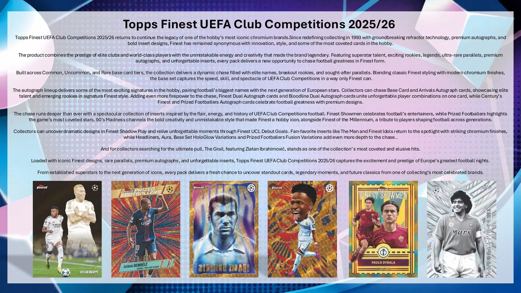 2025/26 Topps UEFA Club Competitions Finest Soccer Hobby Box (Presell)