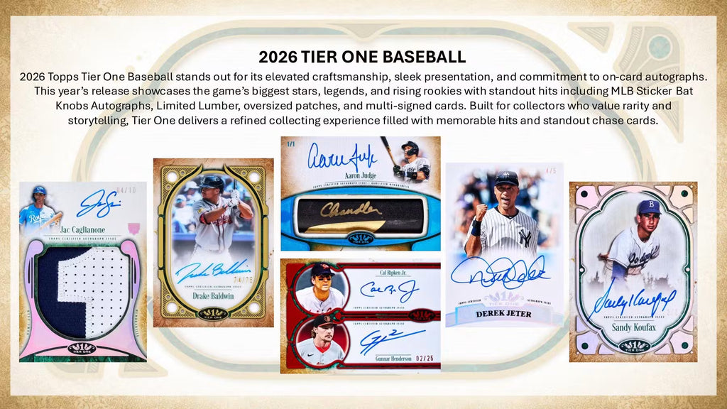 2026 Topps Tier One Baseball Hobby Box (Presell)