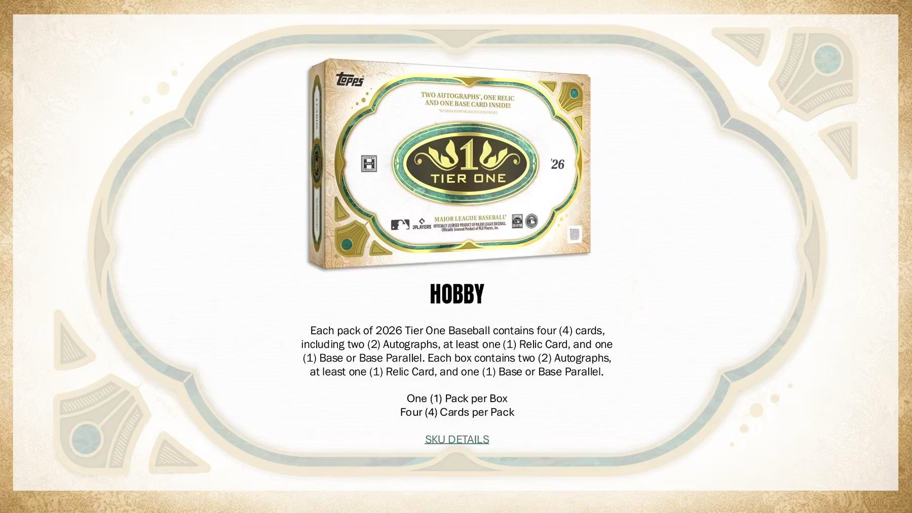 2026 Topps Tier One Baseball Hobby Box (Presell)