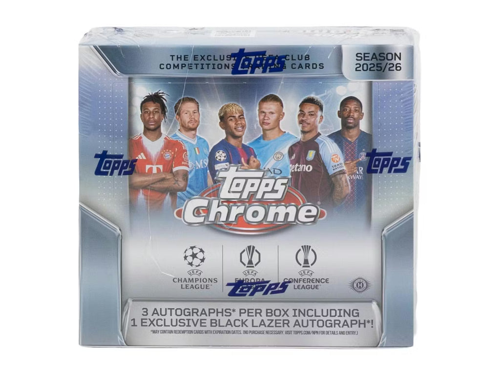 2025/26 Topps Chrome UEFA Club Competitions Soccer Hobby Jumbo Box