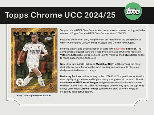 2024/25 Topps Chrome UEFA Club Competitions Soccer Hobby Box