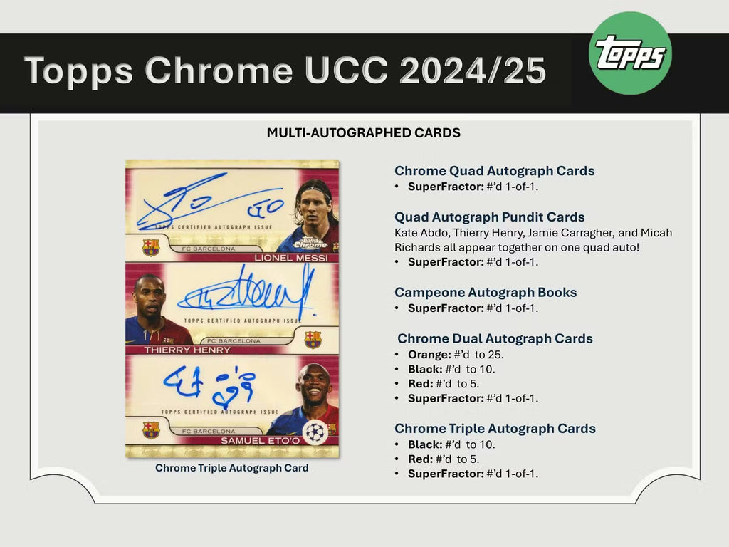 2024/25 Topps Chrome UEFA Club Competitions Soccer Hobby Box
