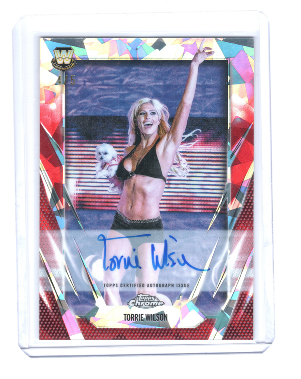 2026 Topps Chrome Sapphire Edition WWE Autographs Red #BCATOW Torrie Wilson 4/5