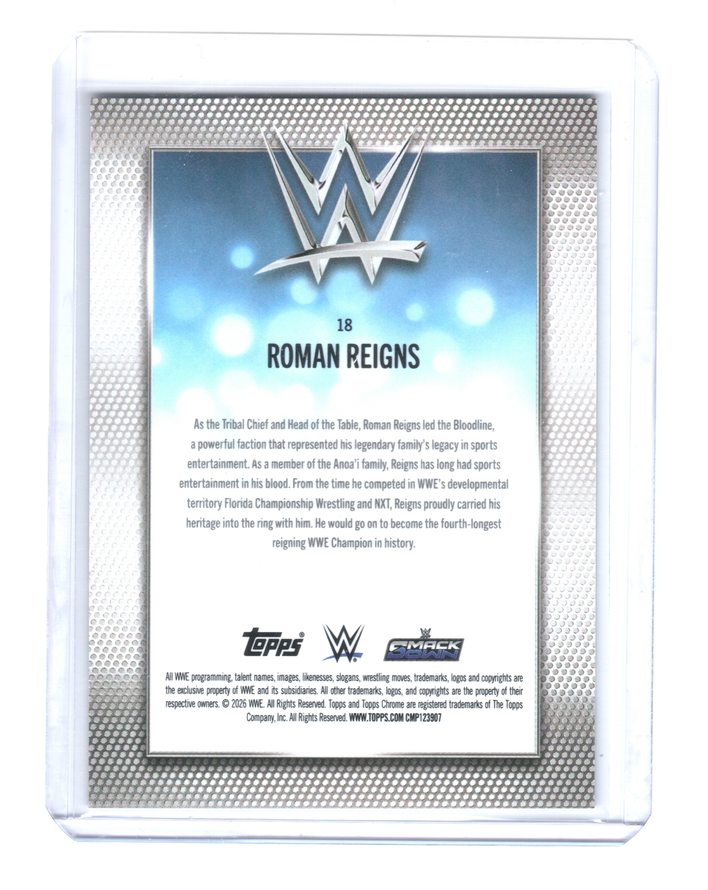2026 Topps Chrome Sapphire Edition WWE Black #18 Roman Reigns 04/10