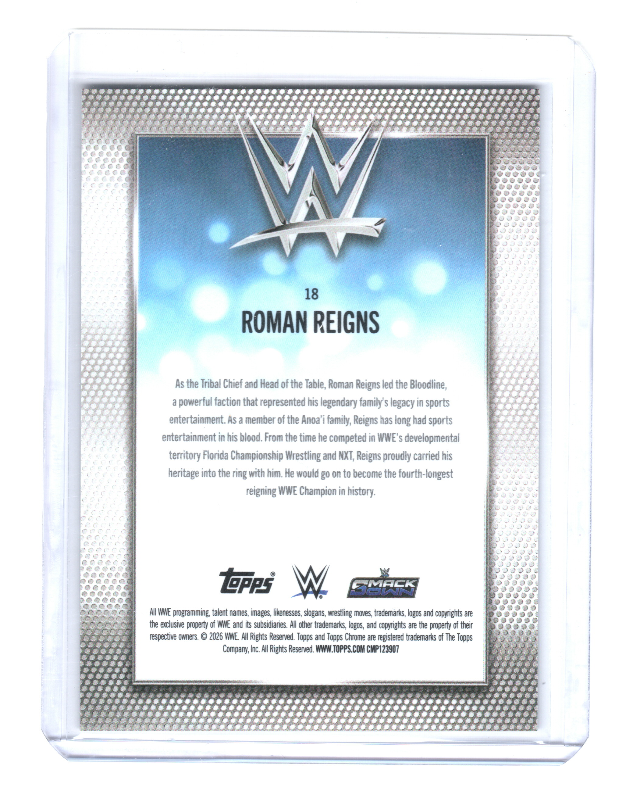 2026 Topps Chrome Sapphire Edition WWE Black #18 Roman Reigns 04/10