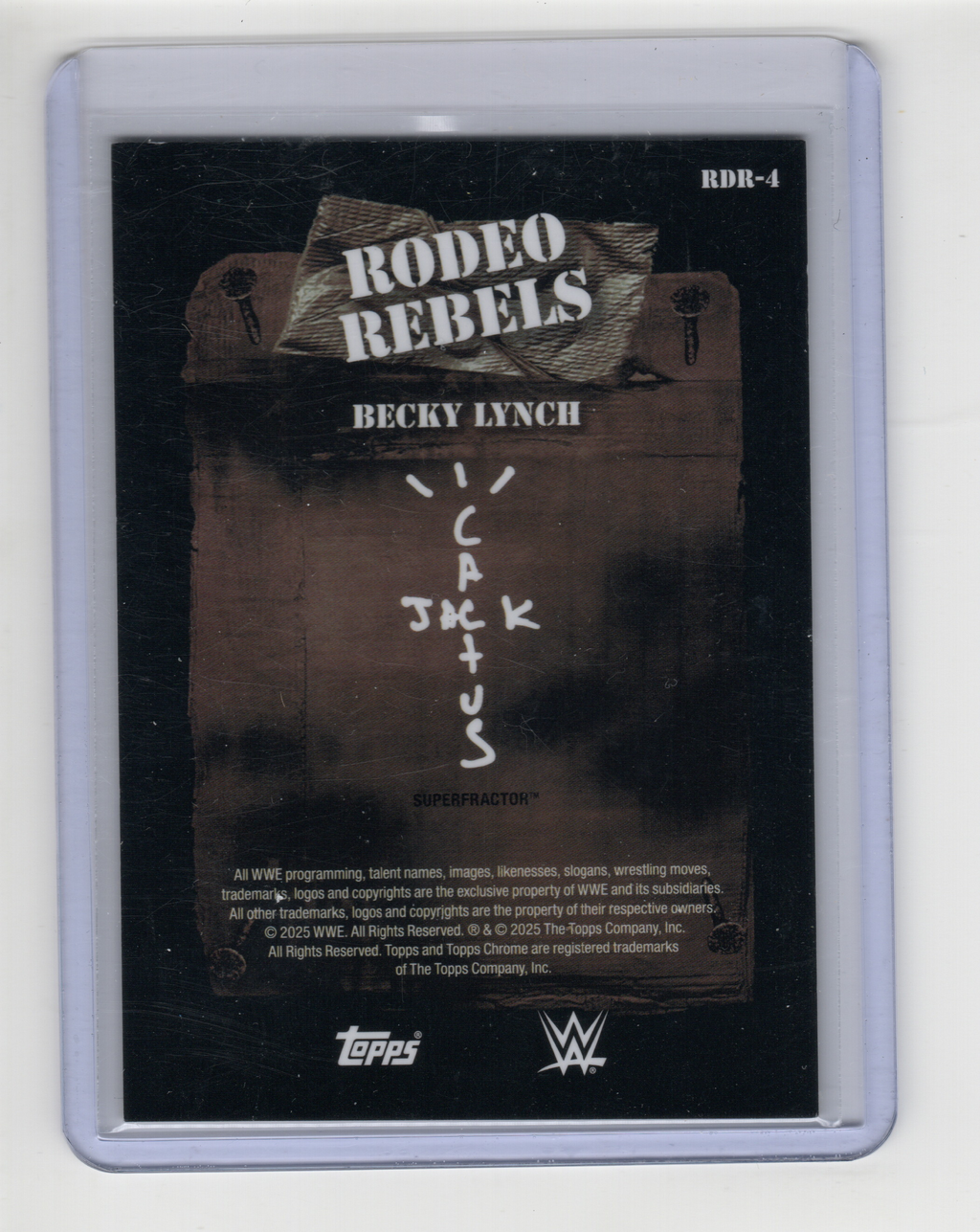 2025 Topps Chrome Cactus Jack Becky Lynch Rodeo Rebels Superfractor 1/1 Error