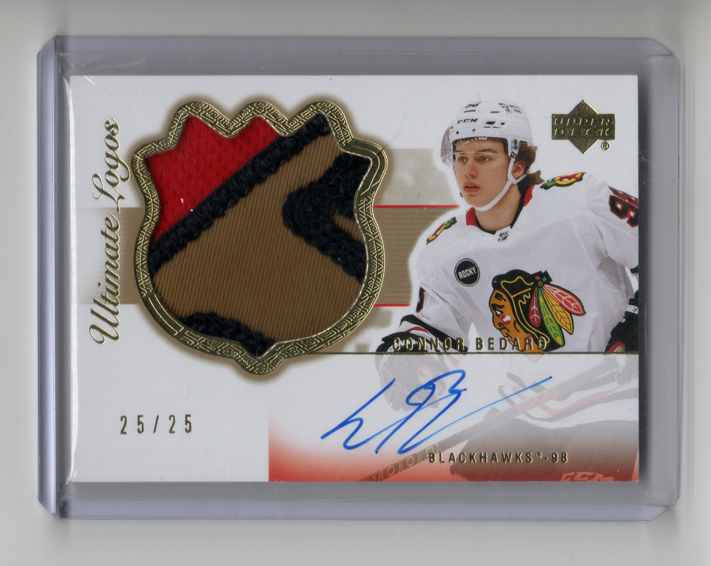 2023/24 Ultimate Collection Ultimate Logos Connor Bedard Patch Auto 25/25