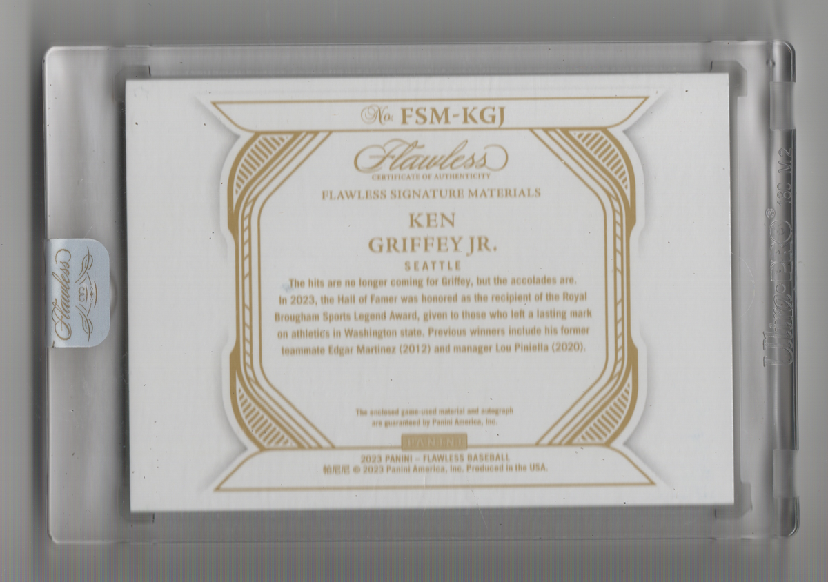 2023 Flawless Ken Griffey Jr Jersey Button Auto 2/5