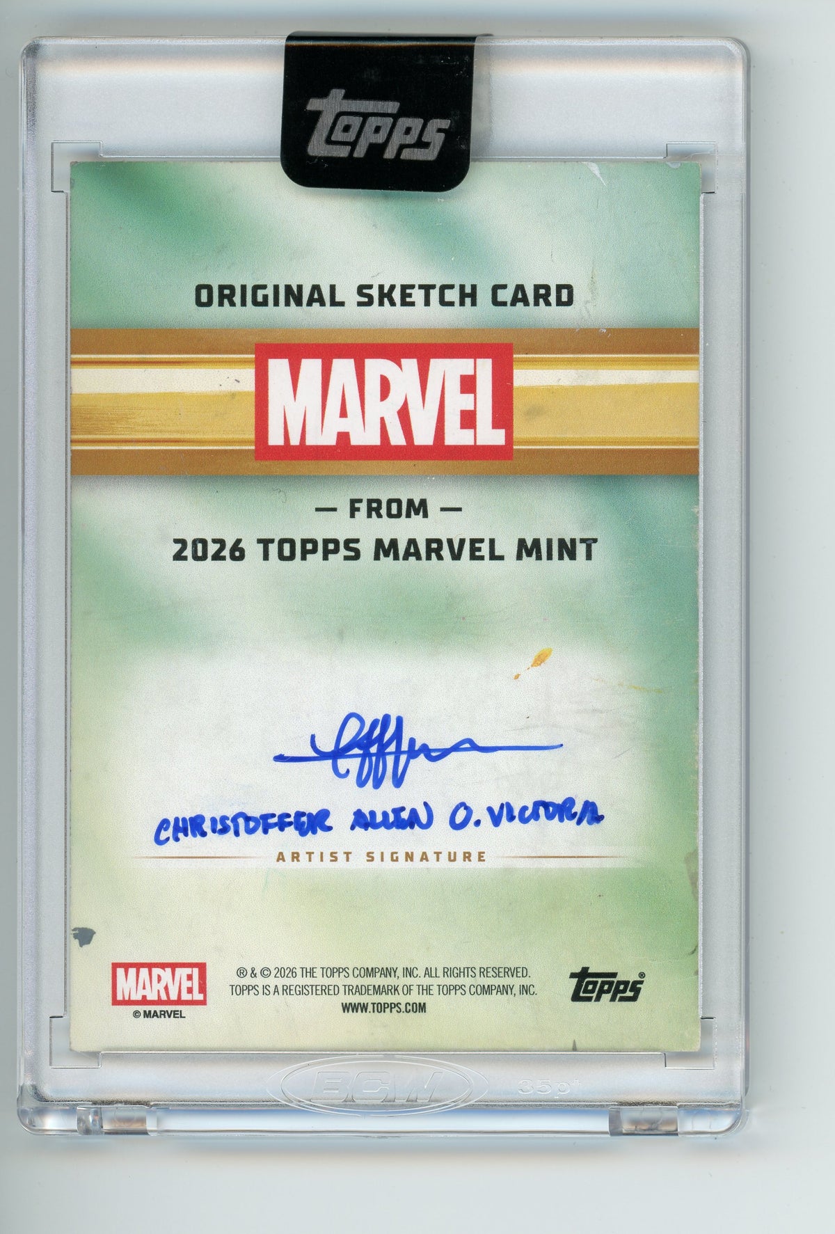 2026 Topps Marvel Mint Spider-Man Noir Sketch Christoffer Allen O. Victoria 1/1