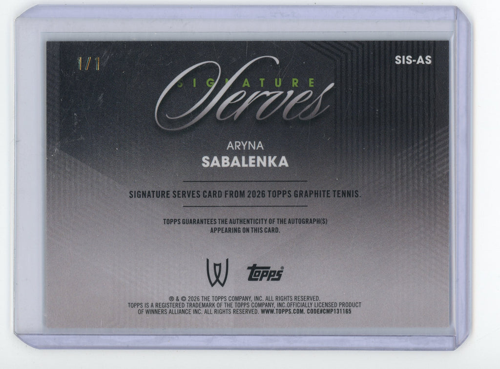 2026 Topps Graphite Signature Series Aryna Sabalenka Red Crystalline Auto 1/1