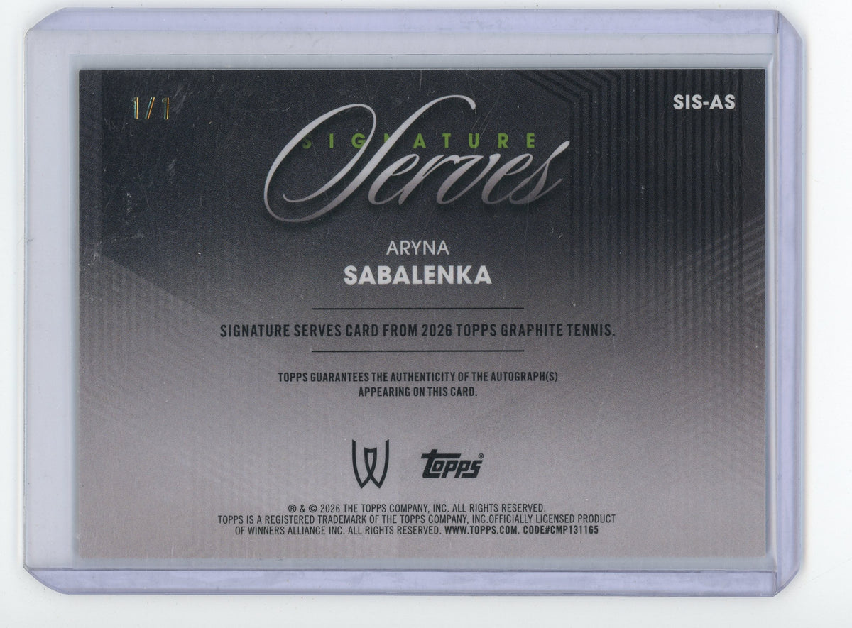 2026 Topps Graphite Signature Series Aryna Sabalenka Red Crystalline Auto 1/1