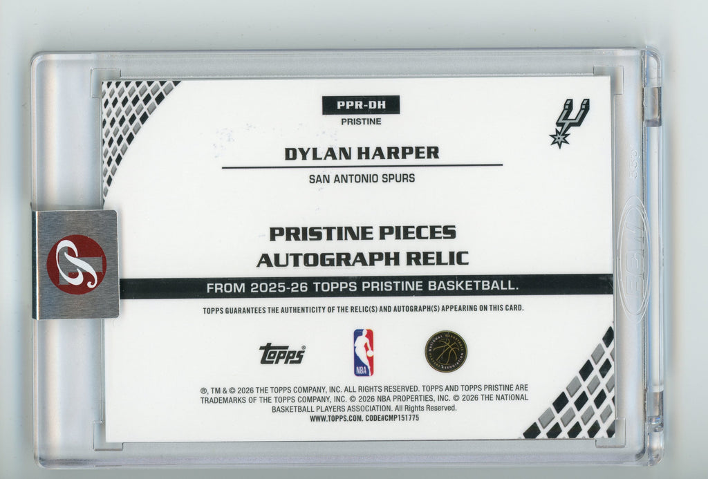 2025/26 Topps Pristine Pieces Autograph Relic Dylan Harper Auto /50