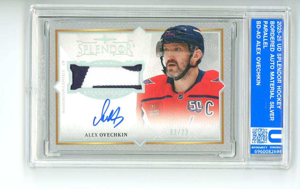 2025/26 UD Splendor Alex Ovechkin Auto Material Silver /22