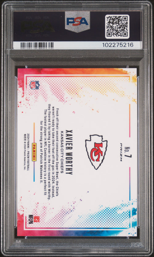 2024 Panini Prizm Color Blast #7 Xavier Worthy SSP PSA 10